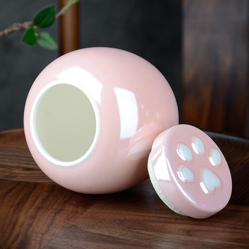 Ceramic Pet Urn | Pet funeral supplies light luxury sealed jar high-end ceramic urn simple moisture-proof small pet urn - elysianpet