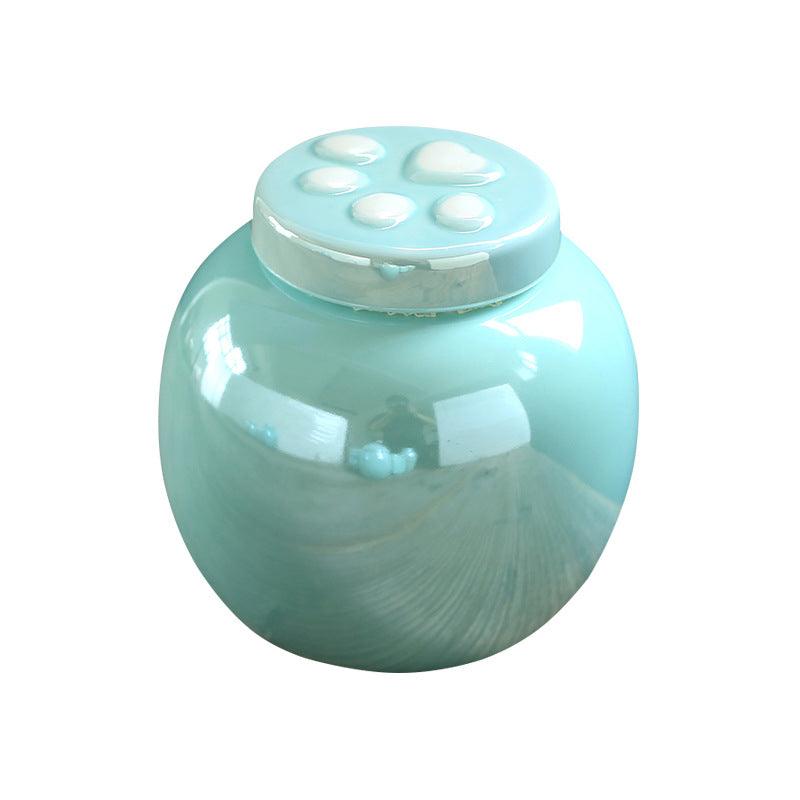 Ceramic Pet Urn | Pet funeral supplies light luxury sealed jar high-end ceramic urn simple moisture-proof small pet urn - elysianpet