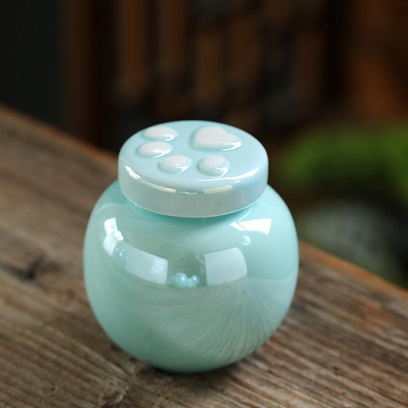 Ceramic Pet Urn | Pet funeral supplies light luxury sealed jar high-end ceramic urn simple moisture-proof small pet urn - elysianpet