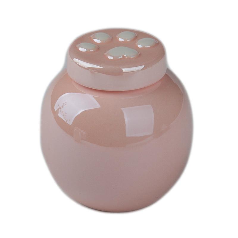 Ceramic Pet Urn | Pet funeral supplies light luxury sealed jar high-end ceramic urn simple moisture-proof small pet urn - elysianpet