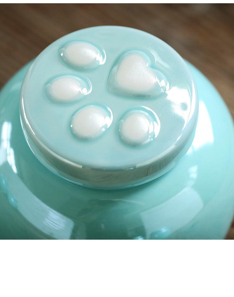 Ceramic Pet Urn | Pet funeral supplies light luxury sealed jar high-end ceramic urn simple moisture-proof small pet urn - elysianpet