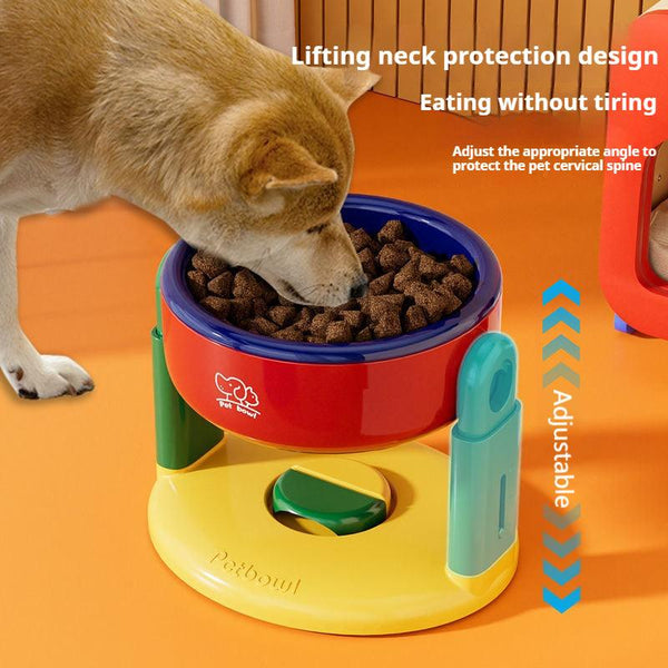 Pet Water Bowl and Food Bowl, 15 ° tilt to Protect The Cervical vertebrae  Slant Mouth Food Bowl with Automatic Water Bottle Water Bowl, Suitable for  Small and Medium Dogs and Cats.(Blue) : 15 Degree Pet Feeding Water Bowl Scientifically Protect The Spine