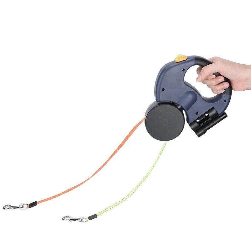 Dog leash, tangle-free leash, 360° rotating leash, one-to-two leash