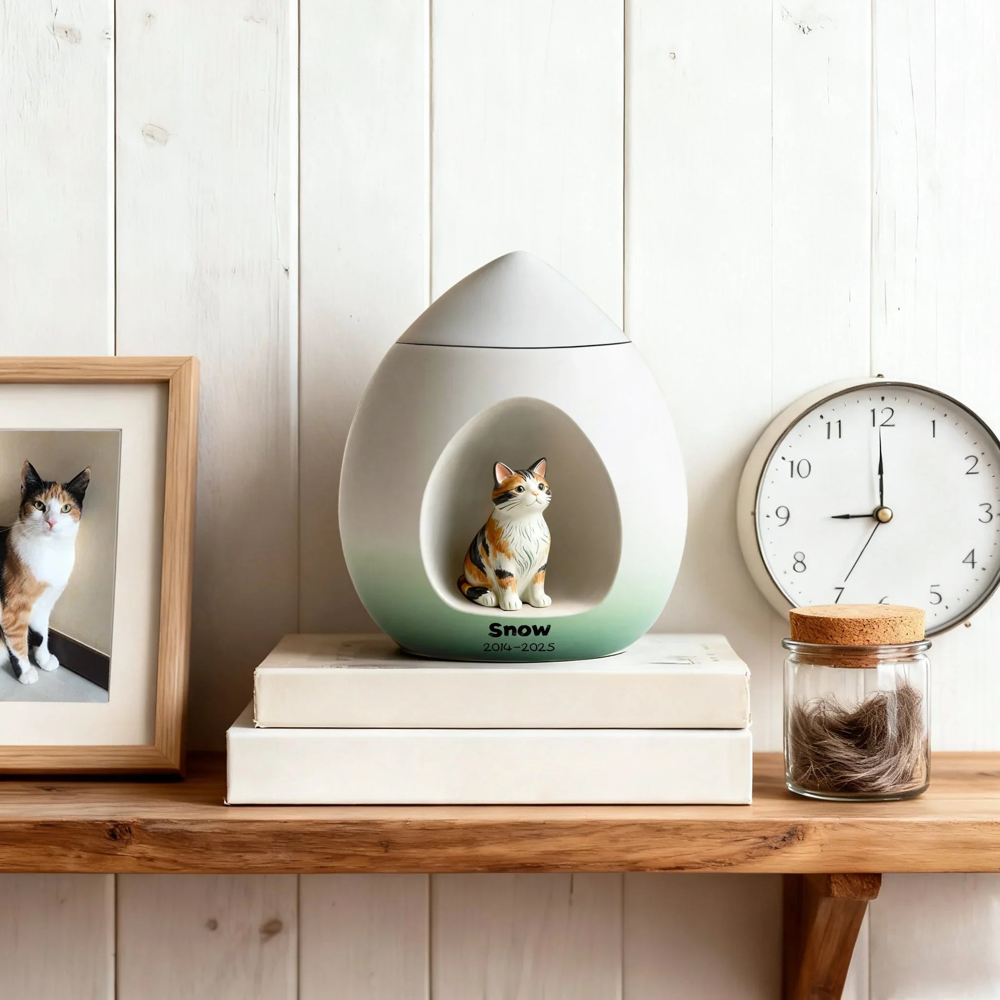 Personalized Sculpted Dog Urn – Custom Ceramic Urn with Portrait,Name&Date | Still See. Still Touch. Still With You