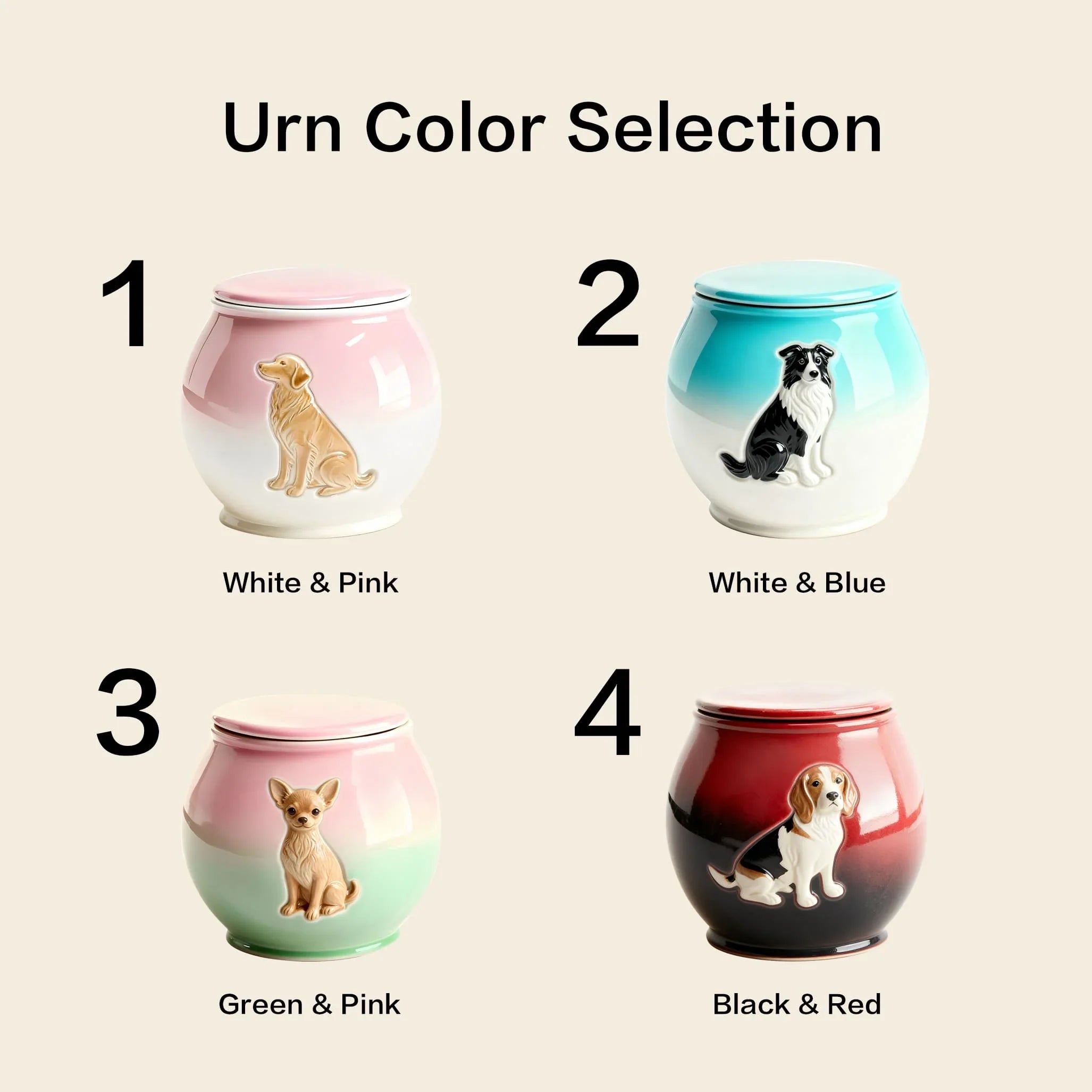 Custom Dog Urn with Engraved Name & Portrait | Gradient Ceramic Memorial for Cats & Dogs