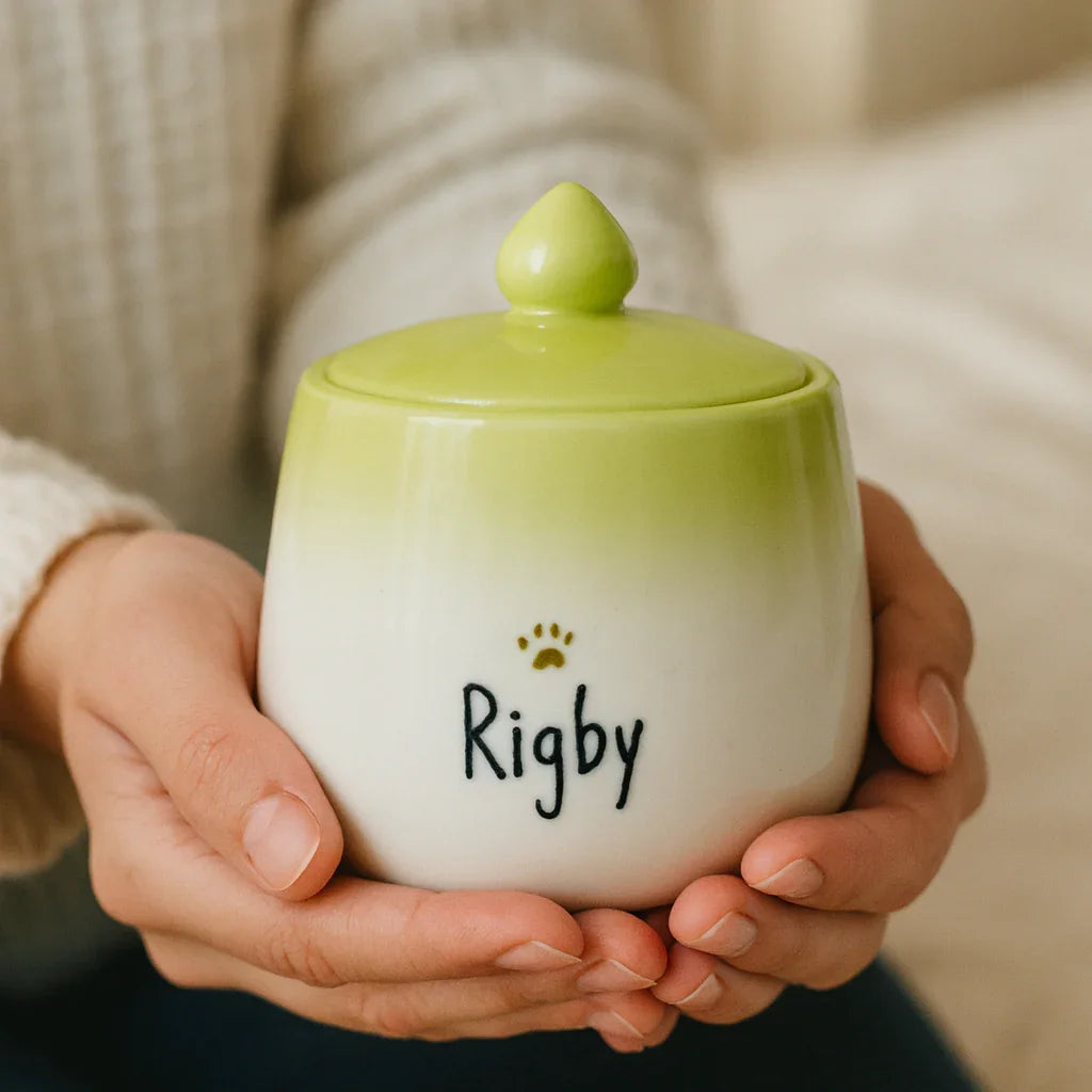 Artisan Hand-Painted Ceramic Pet Remembrance Jar