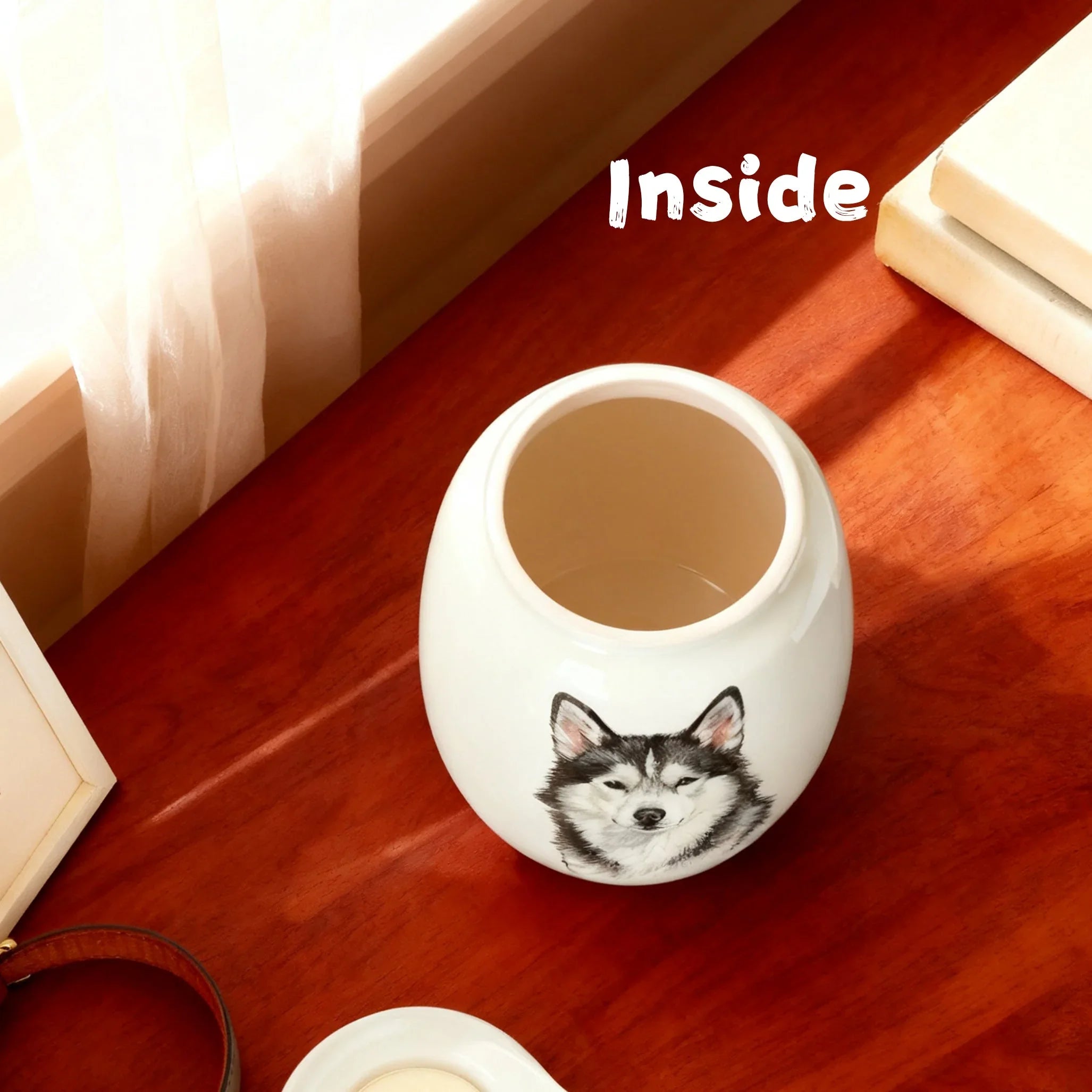 Cat Urn with Candle – Personalized Ceramic Memorial Urn for Pet Ashes, Custom Name & Dates