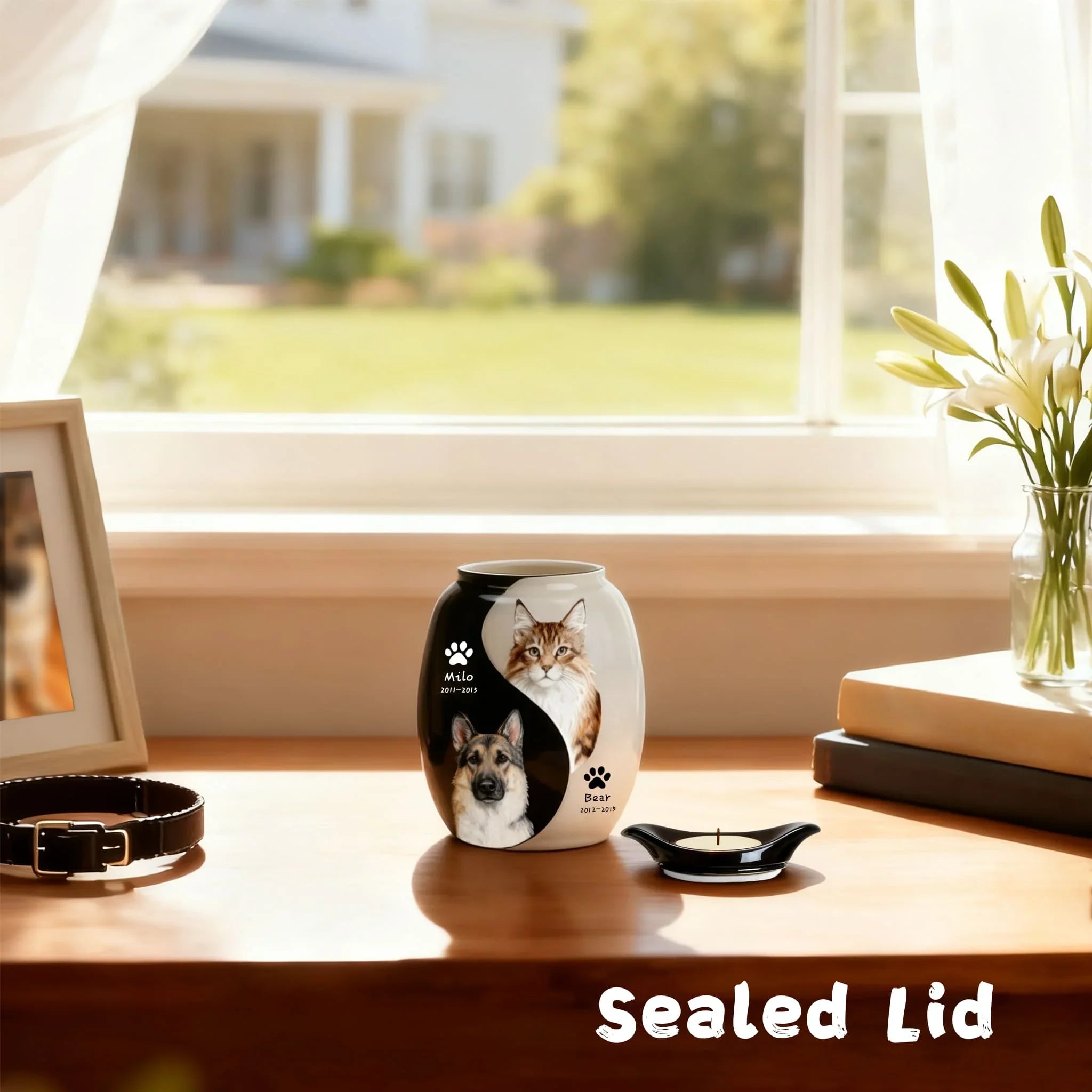 Custom Dog Urn for Ashes – For Two Pets