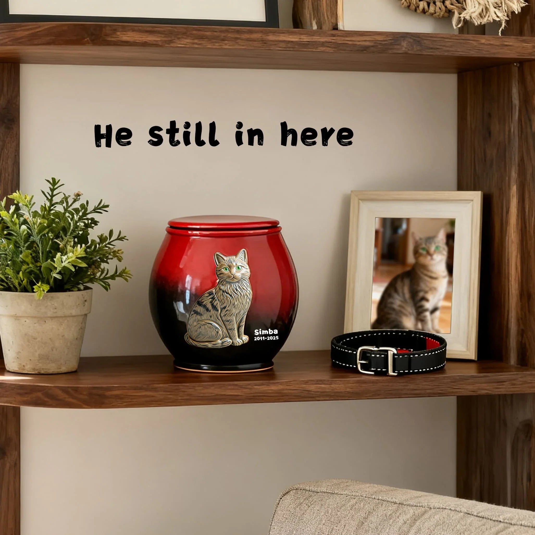 Small Cat-Shaped Ceramic Urn, 55lbs Pet Urns for Cat Ashes,Cat Urns for Ashes Animal Urns for Ashe Pet Cremation Urn