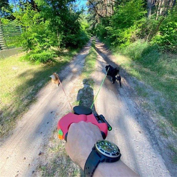 Dog leash, tangle-free leash, 360° rotating leash, one-to-two leash