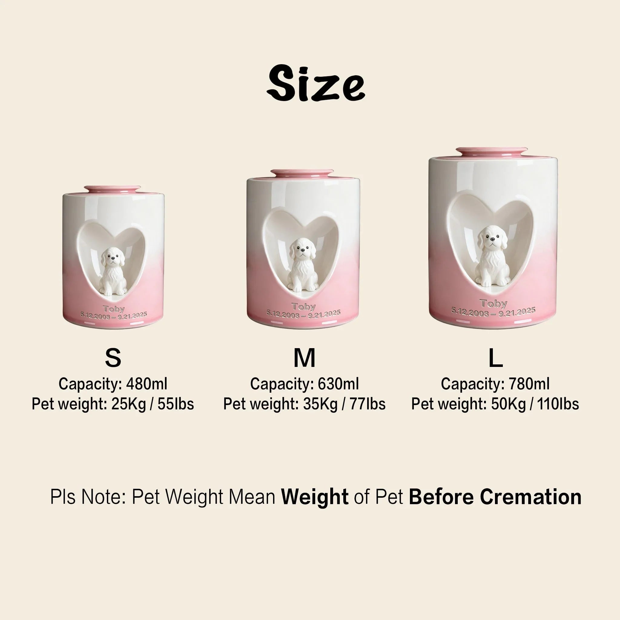 Personalized Dog Urn for Ashes – Custom Dog Urn with Portrait, Name & Date | Handmade Ceramic Dog Memorial Urn, Dog Ashes Keepsake