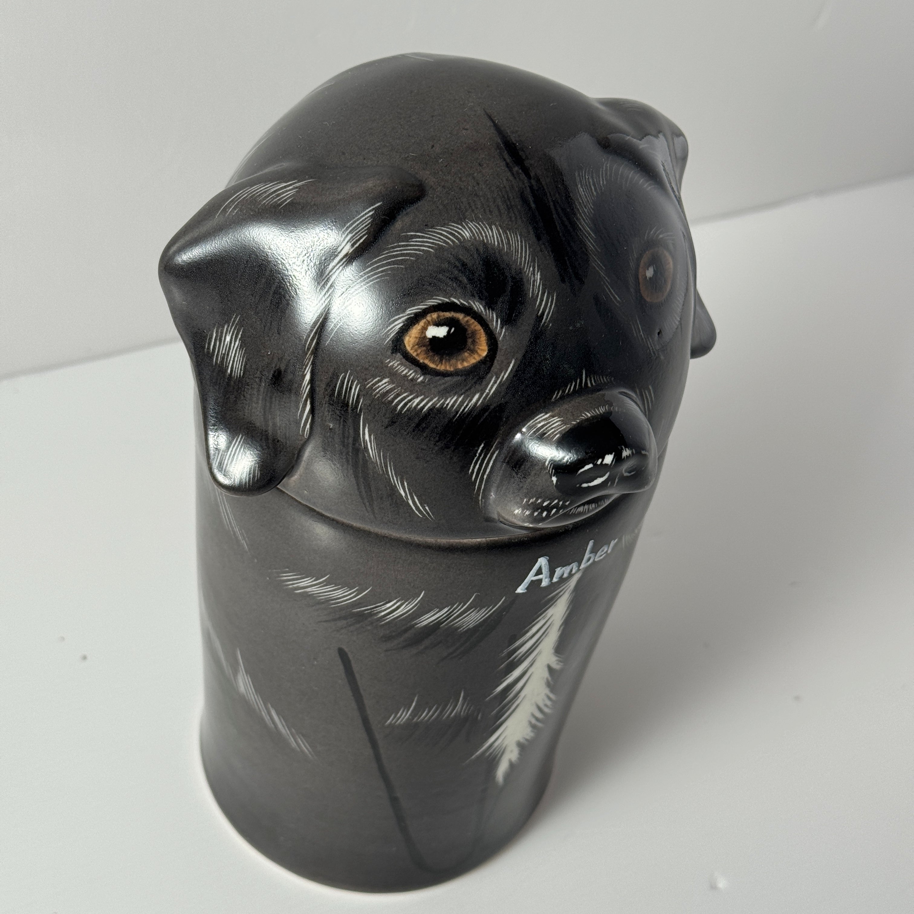 Personalized Dog Keepsake Urn Hand-Painted Ceramic Memorial