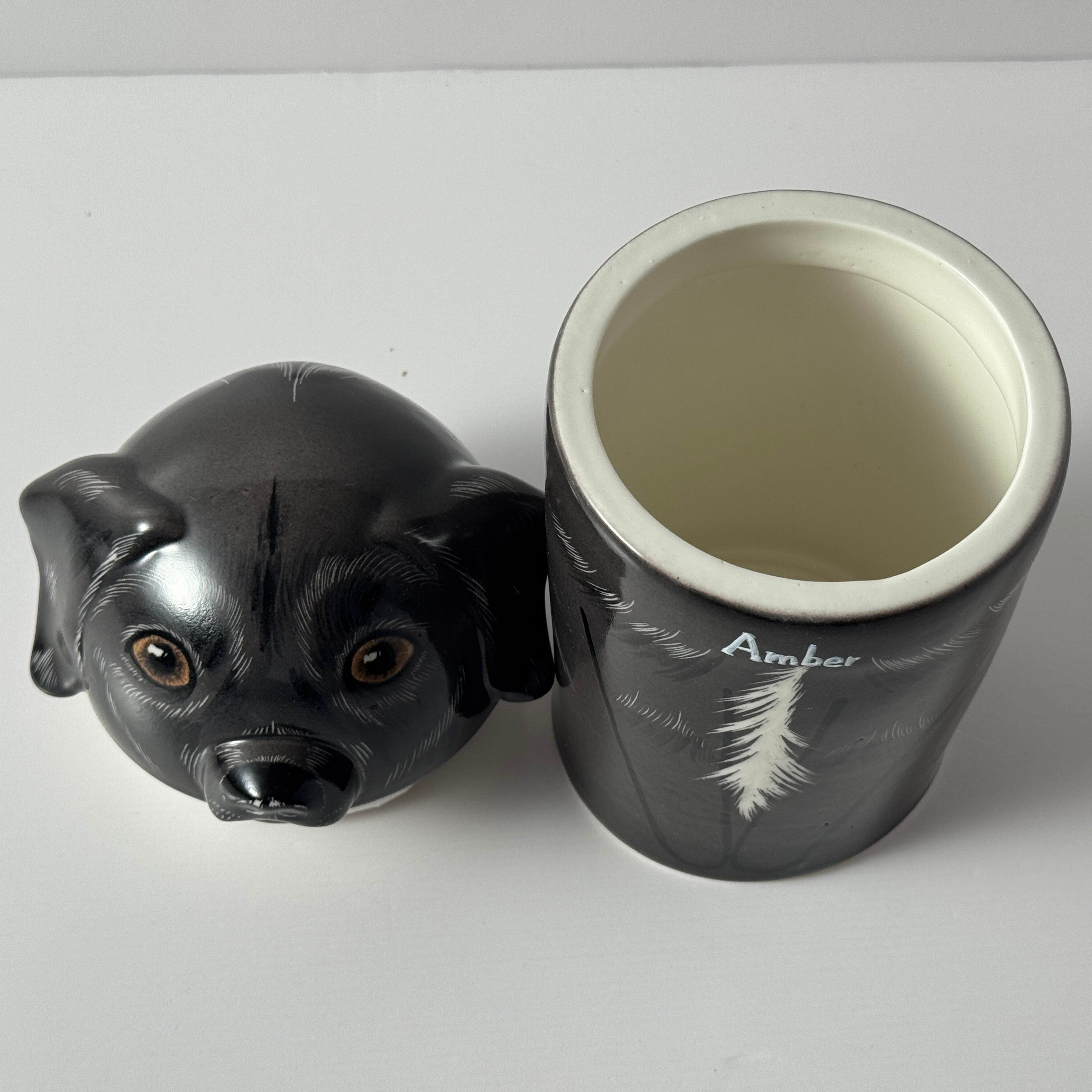 Personalized Dog Keepsake Urn Hand-Painted Ceramic Memorial