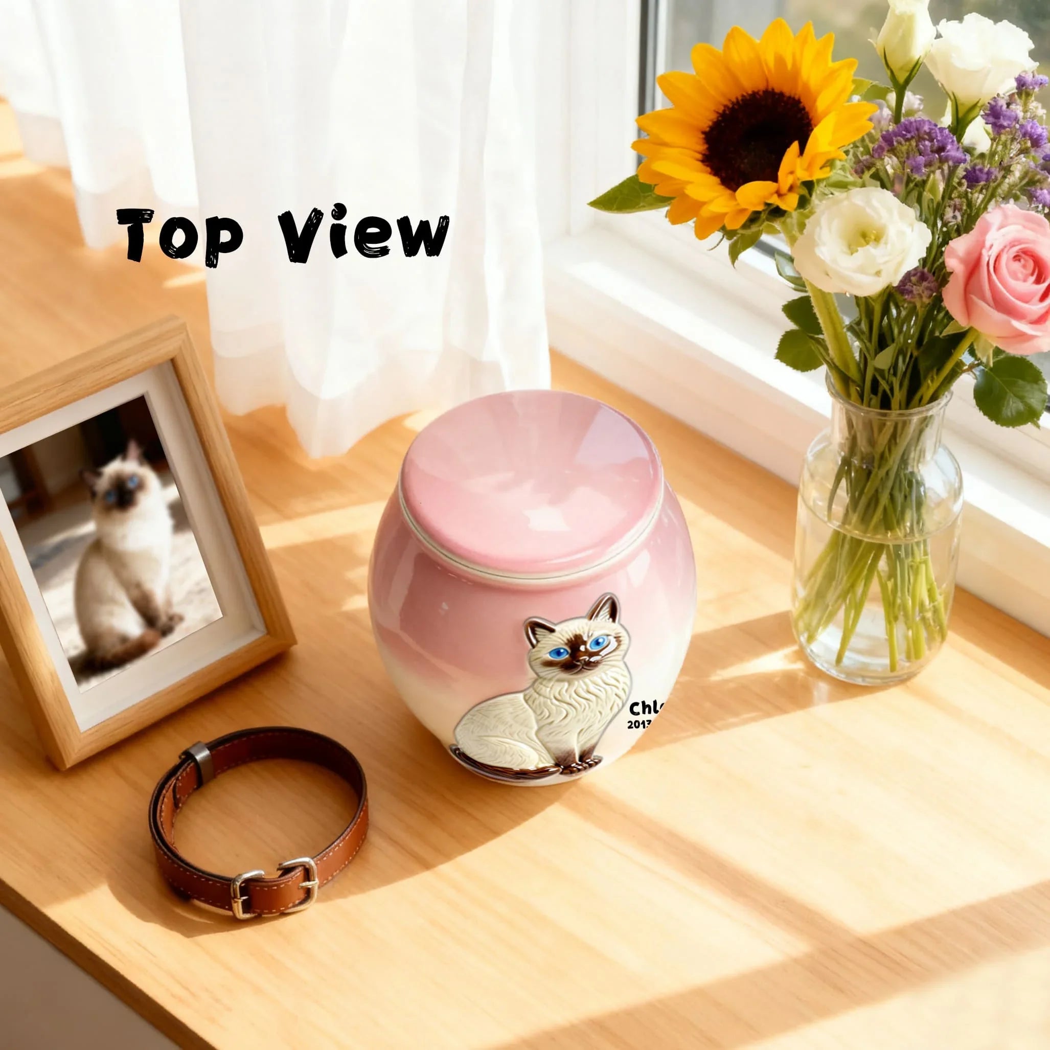Small Cat-Shaped Ceramic Urn, 55lbs Pet Urns for Cat Ashes,Cat Urns for Ashes Animal Urns for Ashe Pet Cremation Urn