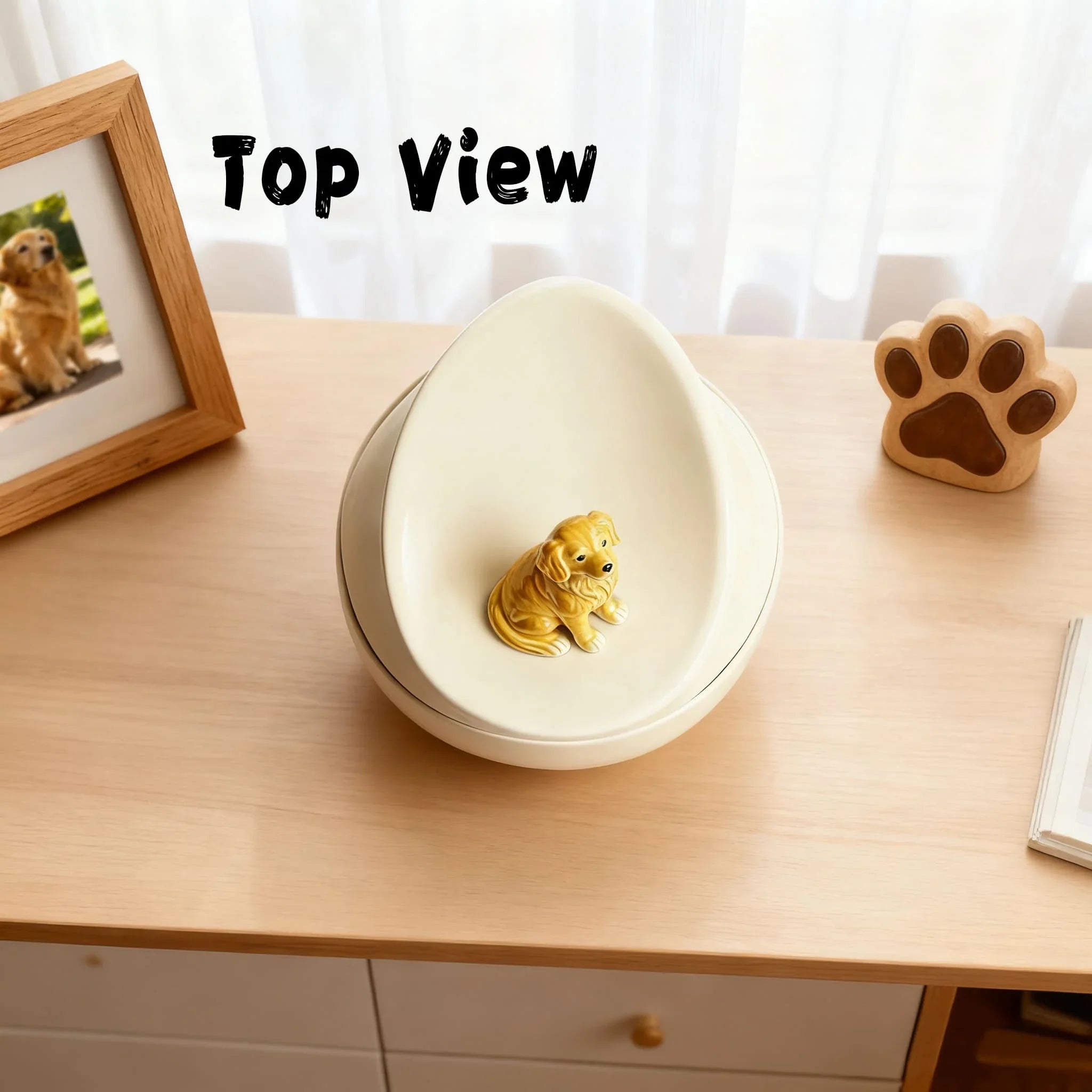 Personalized Dog Urn-Hand-Painted Ceramic Pet Urn for Ashes with Portrait, Name & Date | Custom Dog Memorial Keepsake, Forever Home Tribute