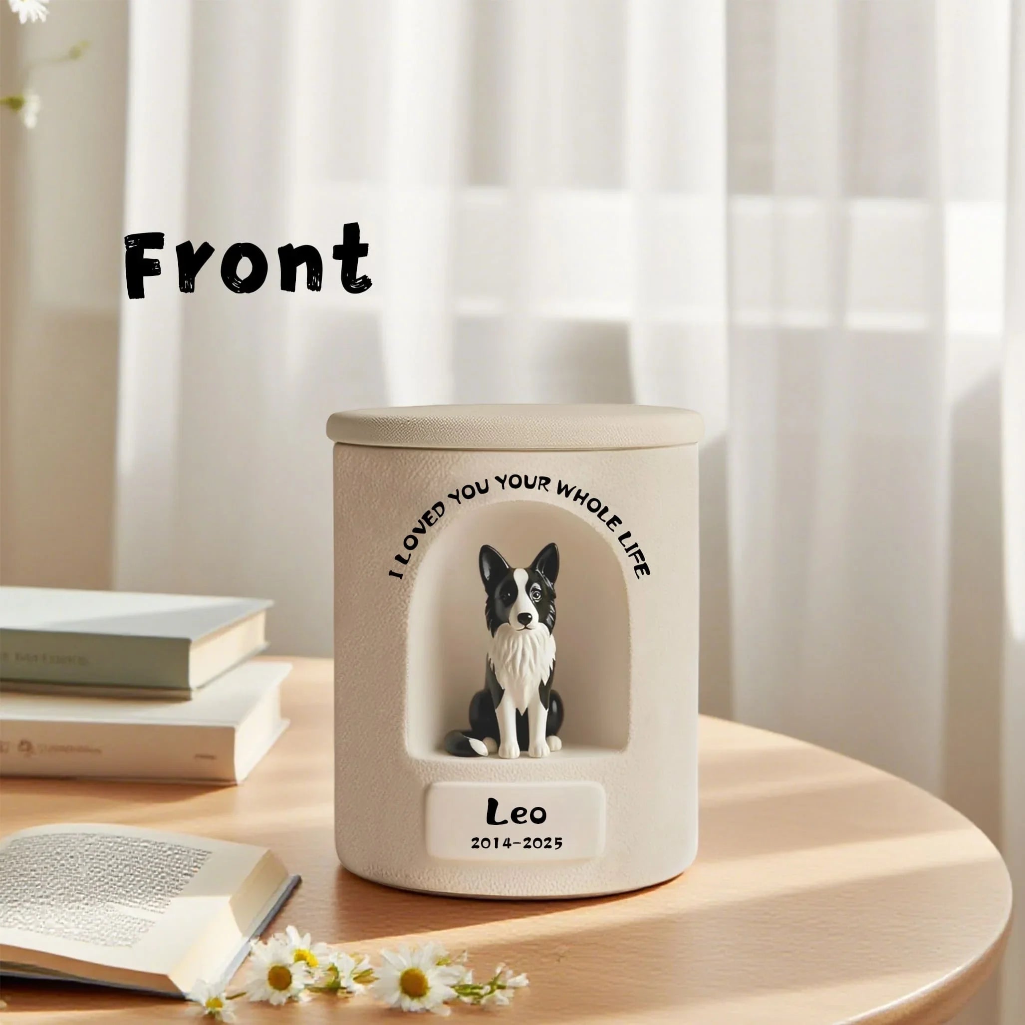 Personalized Dog & Cat Urn - Luxury Ceramic Pet Ashes Urn, Fine Art Hand-Painted Pet Keepsakes, Made to Order