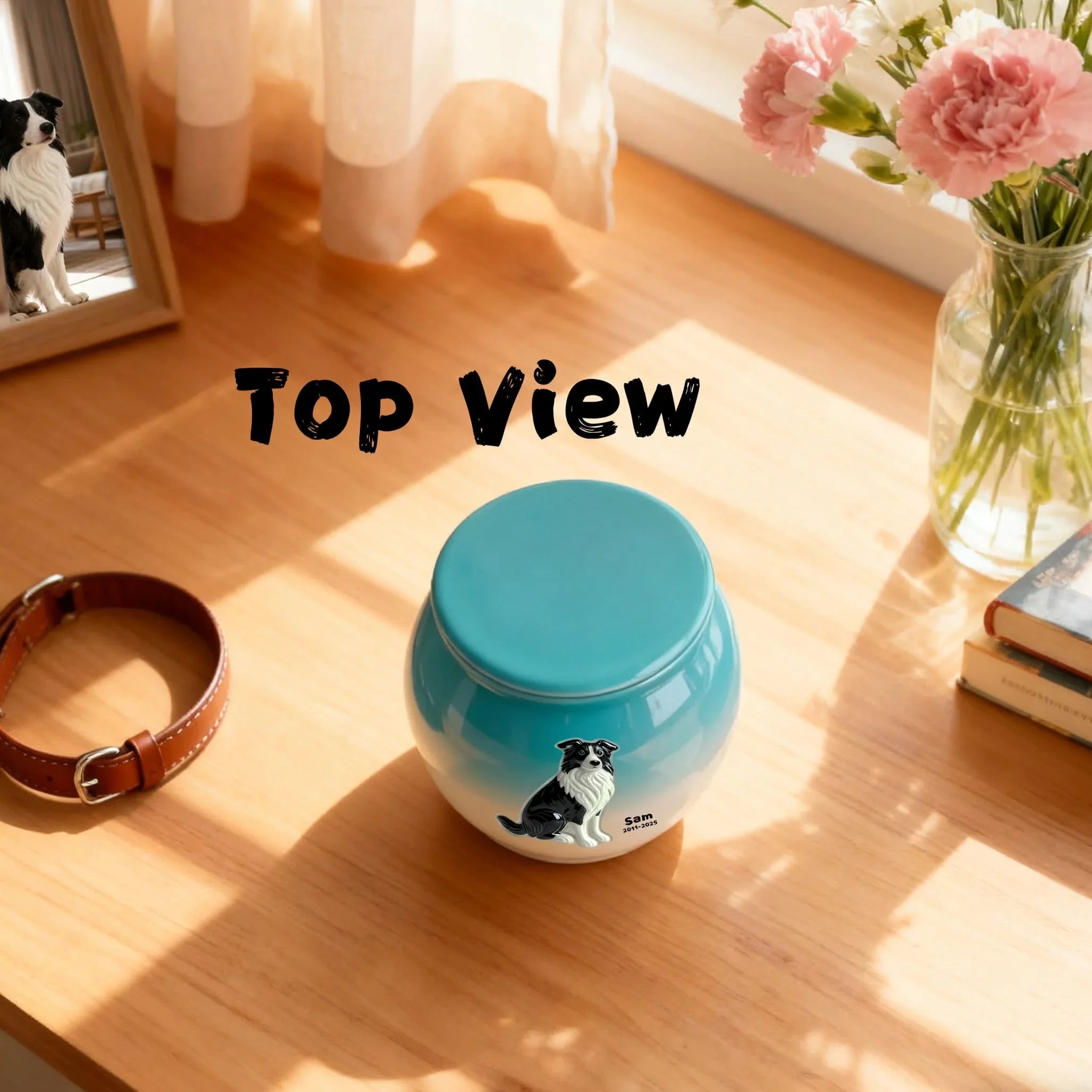 Personalized Pet Urn for Dogs – Custom Ceramic Dog Memorial Urn with Engraved Name & Photo