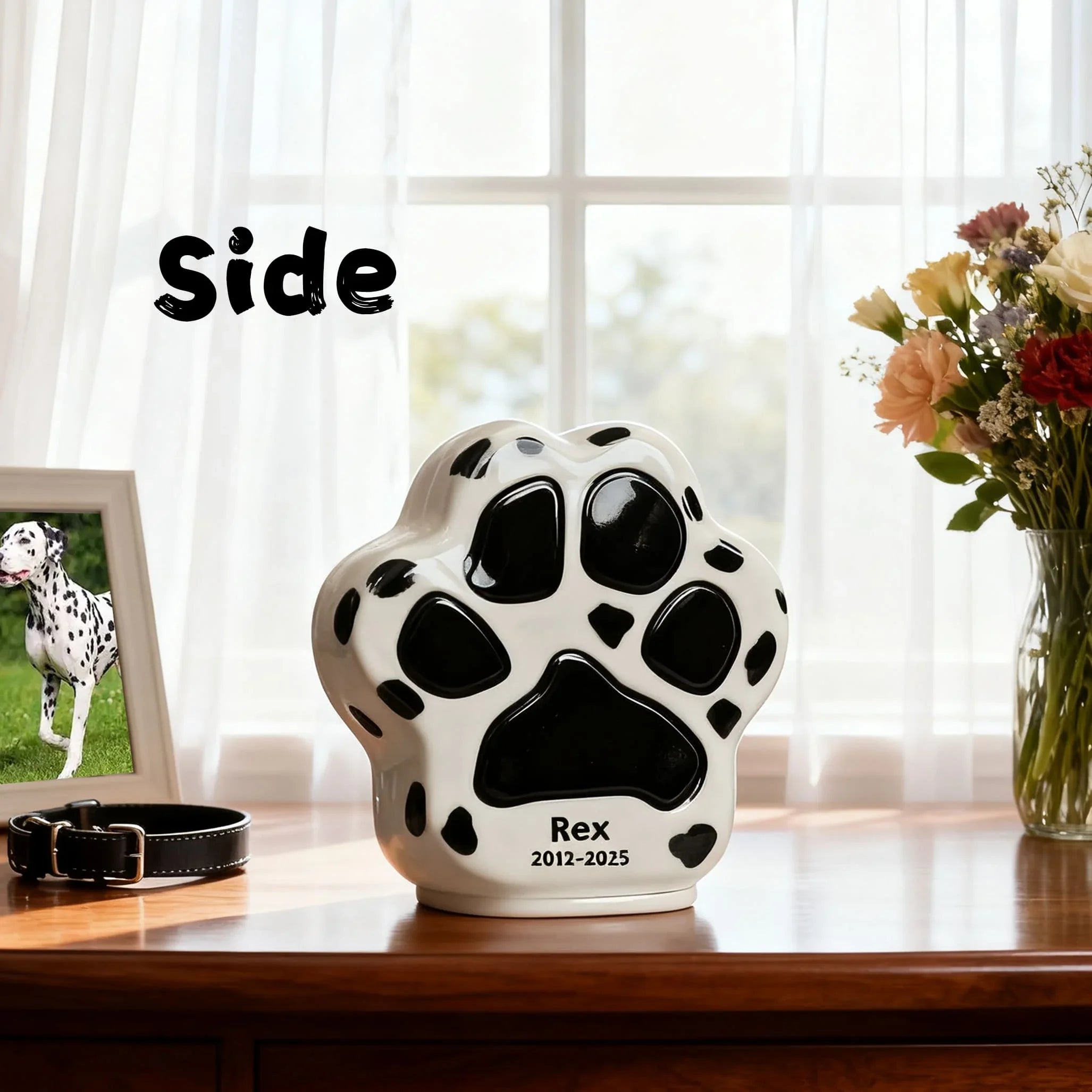 Personalized Pet Urn for Dogs (All Breeds) - Custom Paw Print Ceramic Urn | Tariff-Included Shipping