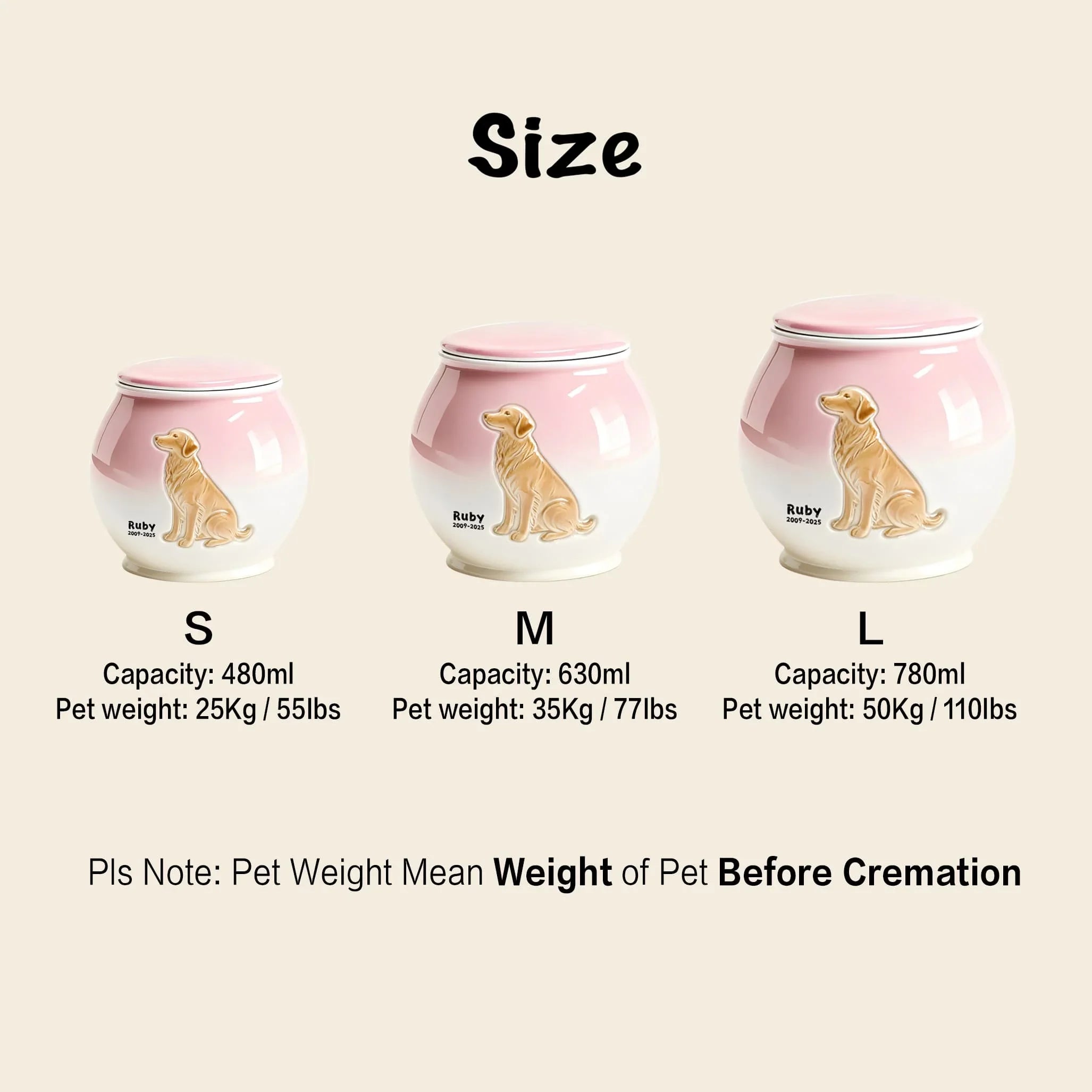 Personalized Pet Urn for Dogs – Custom Ceramic Dog Memorial Urn with Engraved Name & Photo