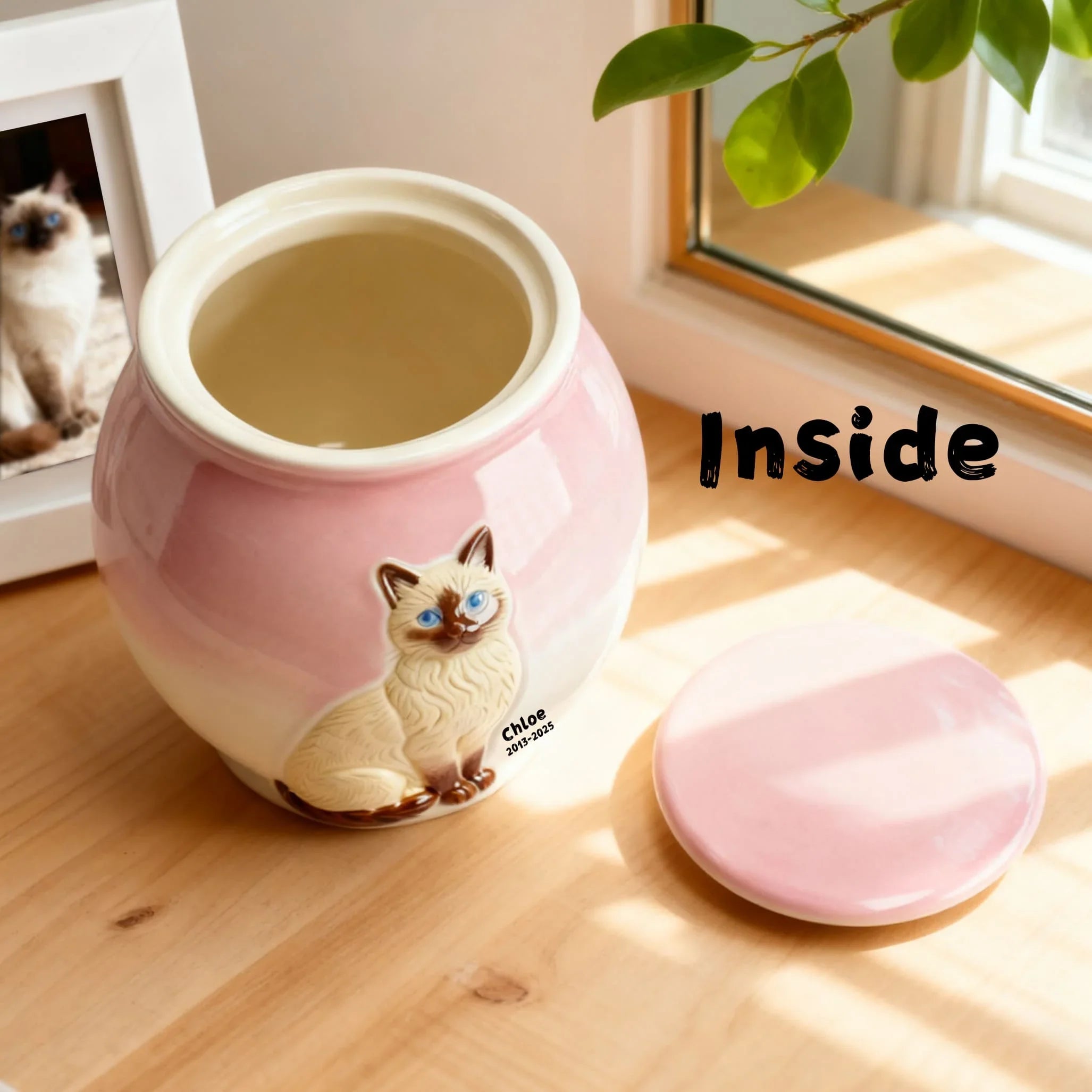 Small Cat-Shaped Ceramic Urn, 55lbs Pet Urns for Cat Ashes,Cat Urns for Ashes Animal Urns for Ashe Pet Cremation Urn