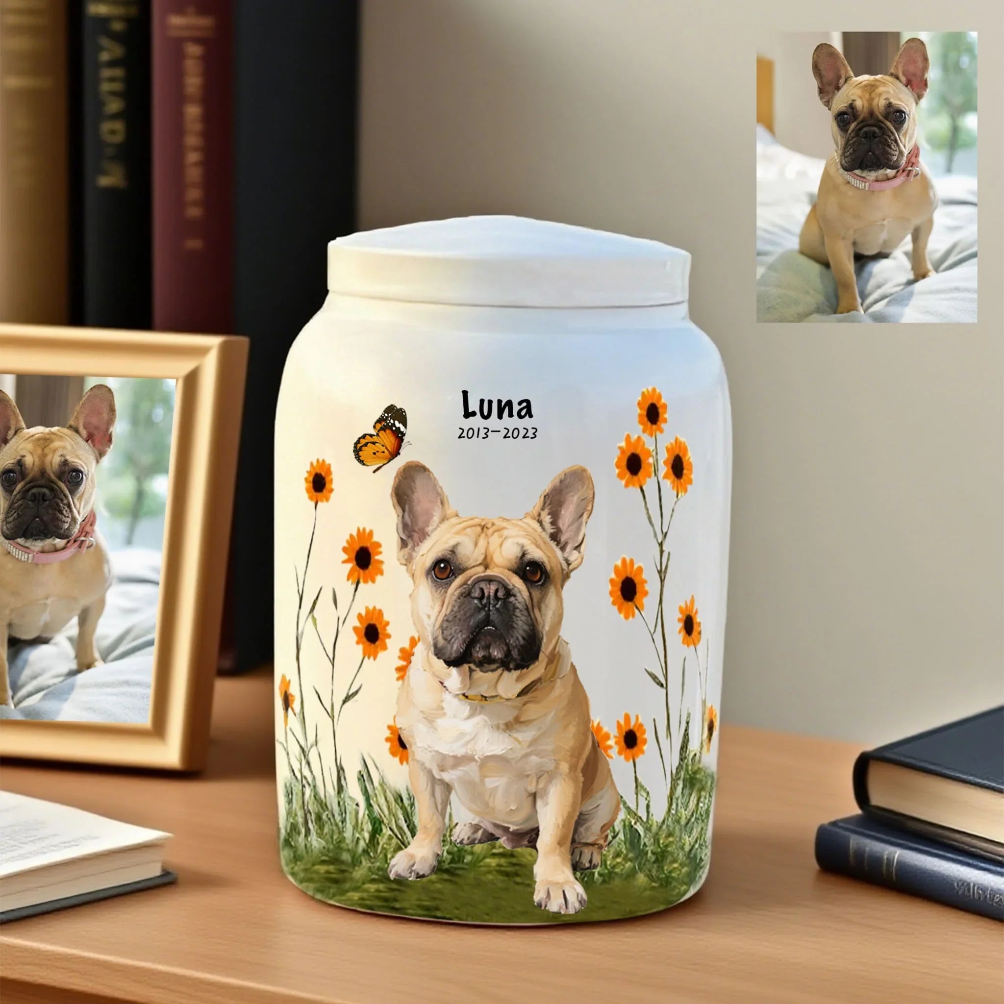 Ceramic Pet Urn for Dogs and Cats – Cremation Memorial Keepsake