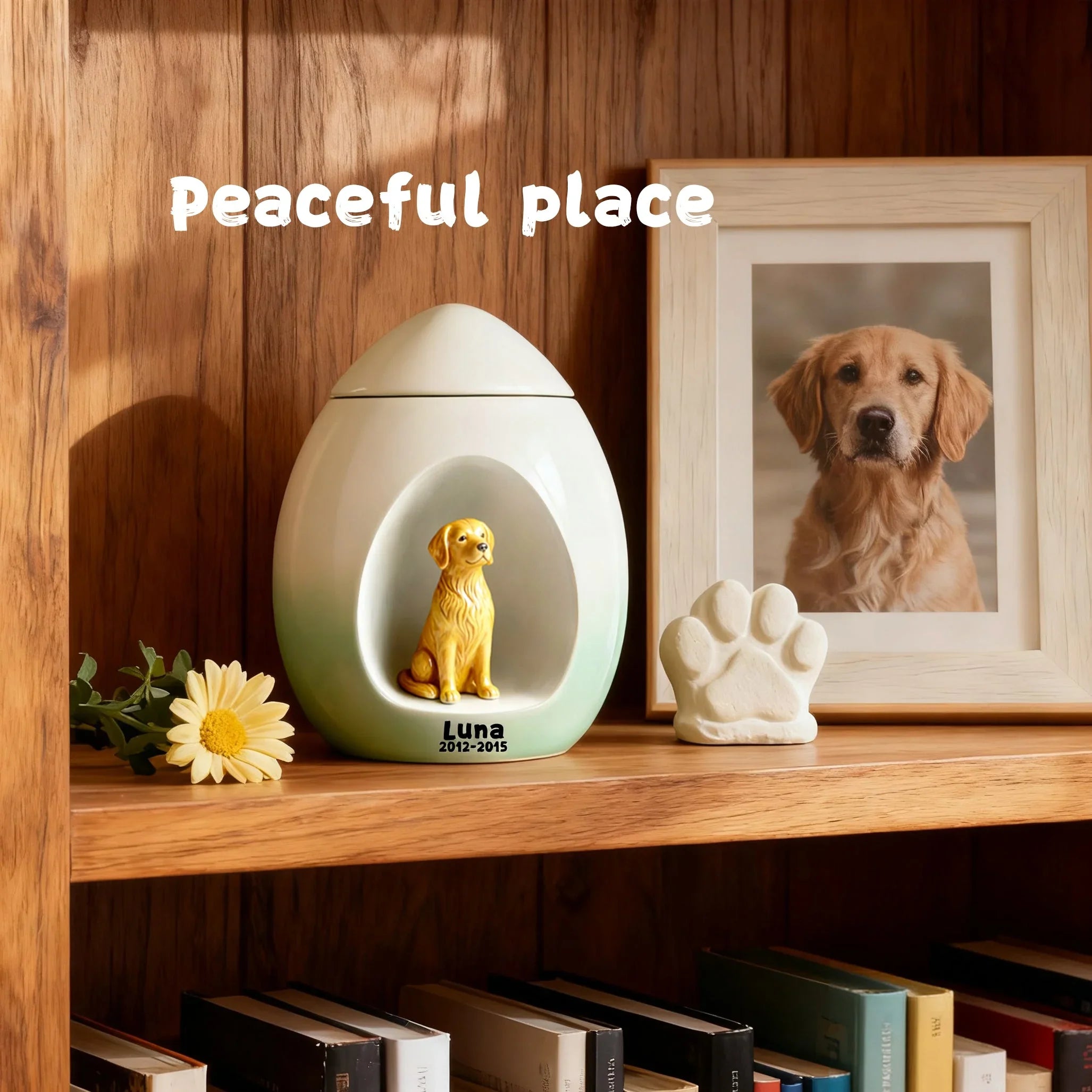 Personalized Ceramic Pet Urns – Lifelike Cat/Dog Portrait, Name & Date | Pet Loss Gift