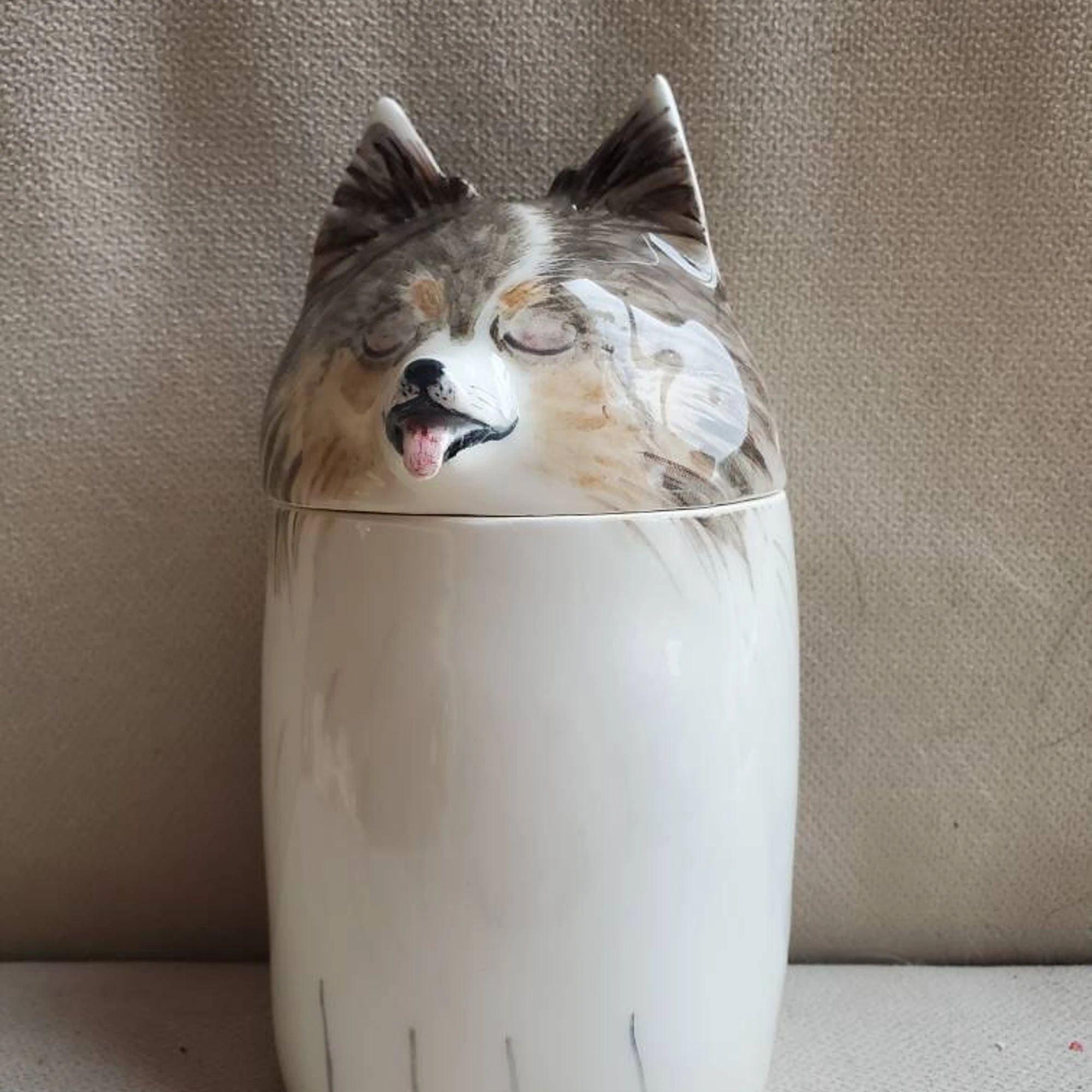 100% customized unique handmade ceramic dog urn|Home decor Pet decorations| Pet ornaments - elysianpet
