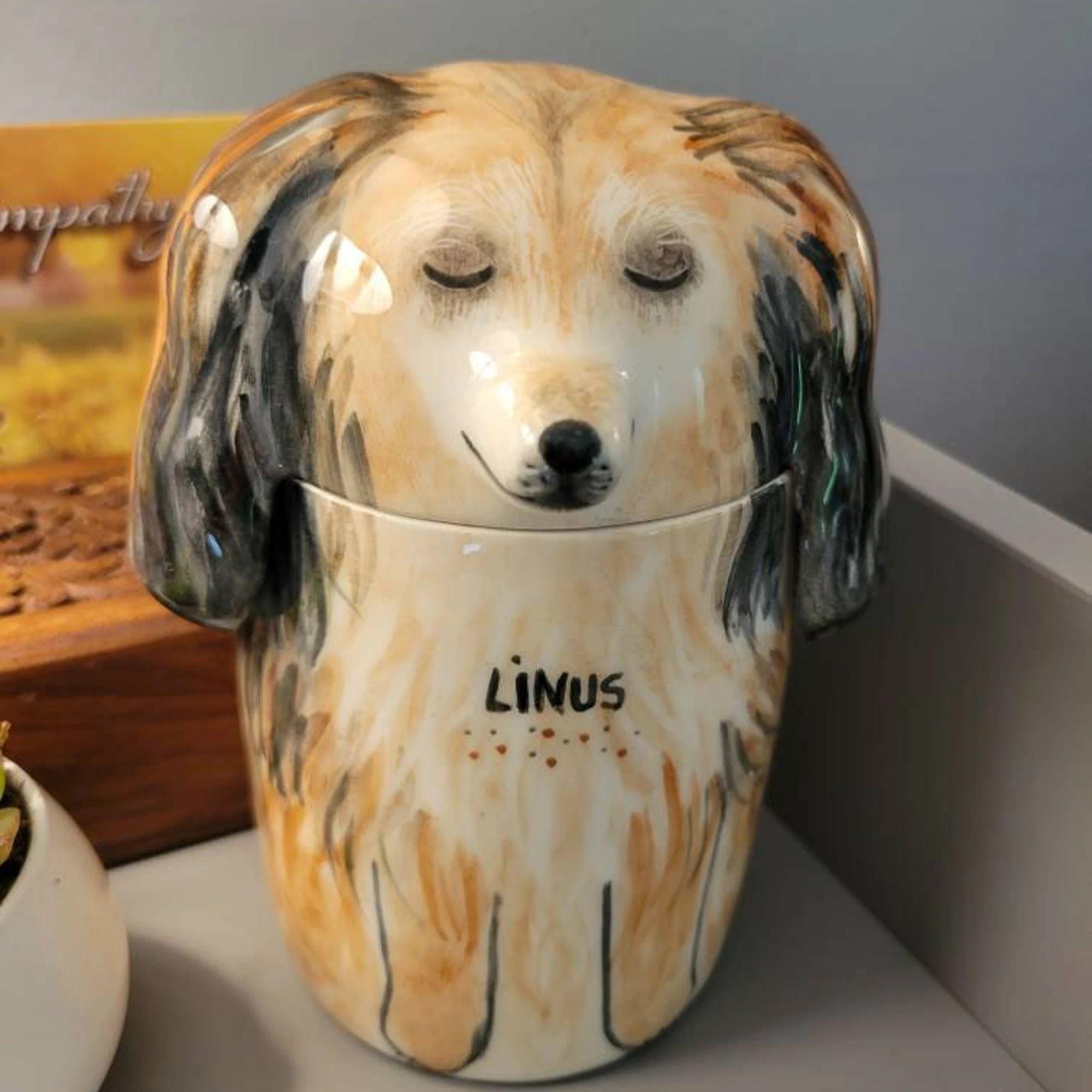100% customized unique handmade ceramic dog urn|Home decor Pet decorations| Pet ornaments - elysianpet