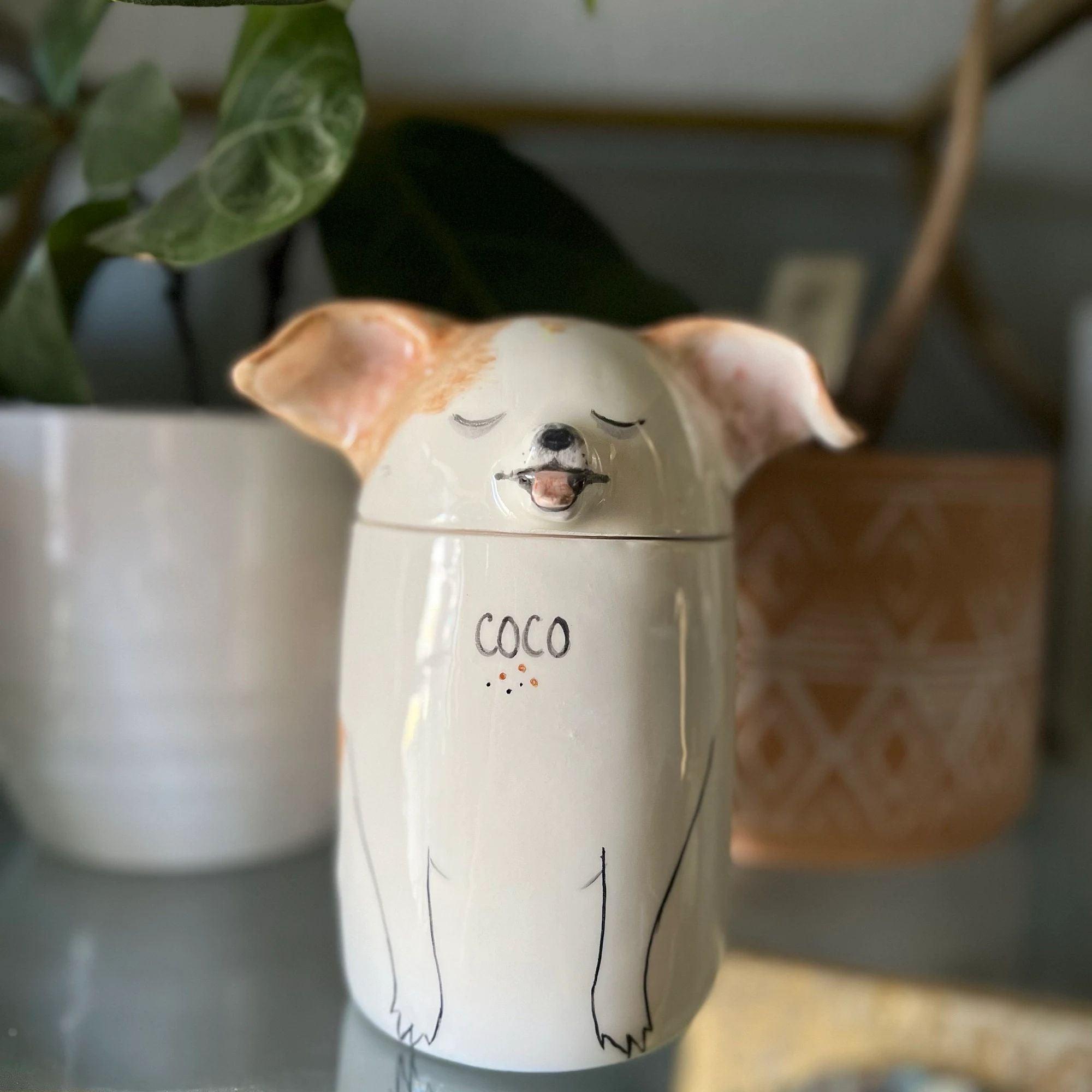 100% customized unique handmade ceramic dog urn|Home decor Pet decorations| Pet ornaments - elysianpet