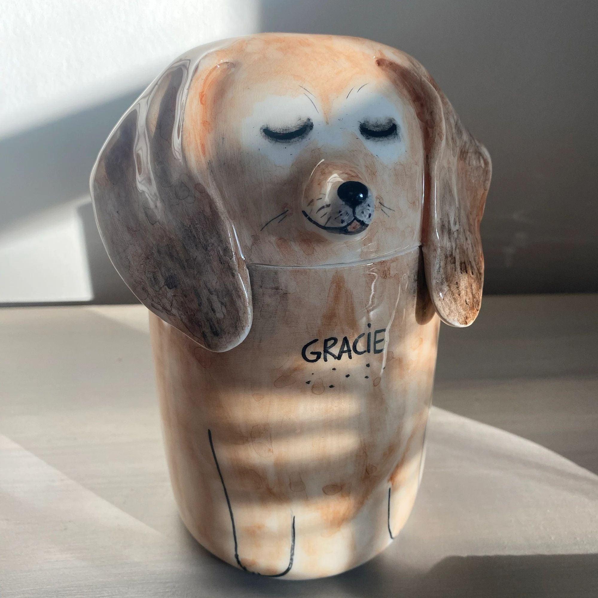 100% customized unique handmade ceramic dog urn|Home decor Pet decorations| Pet ornaments - elysianpet