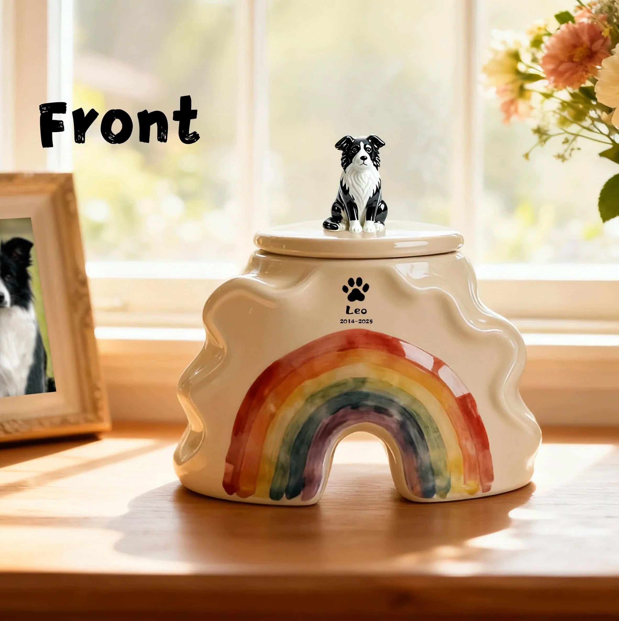 Custom Dog Urns for Ashes with Paw Print, Name & Date — Handcrafted Memorials