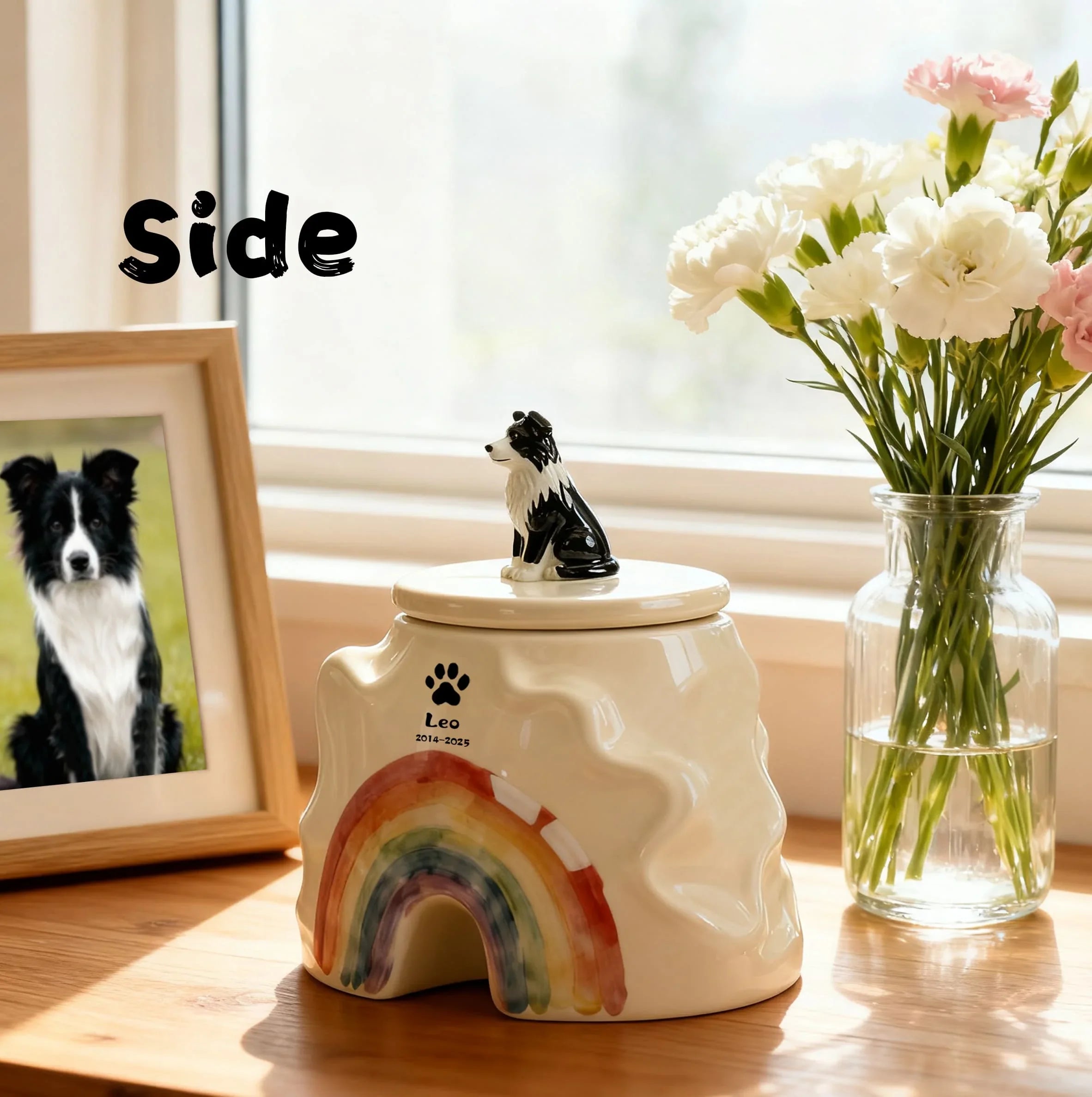 Custom Dog Urns for Ashes with Paw Print, Name & Date — Handcrafted Memorials
