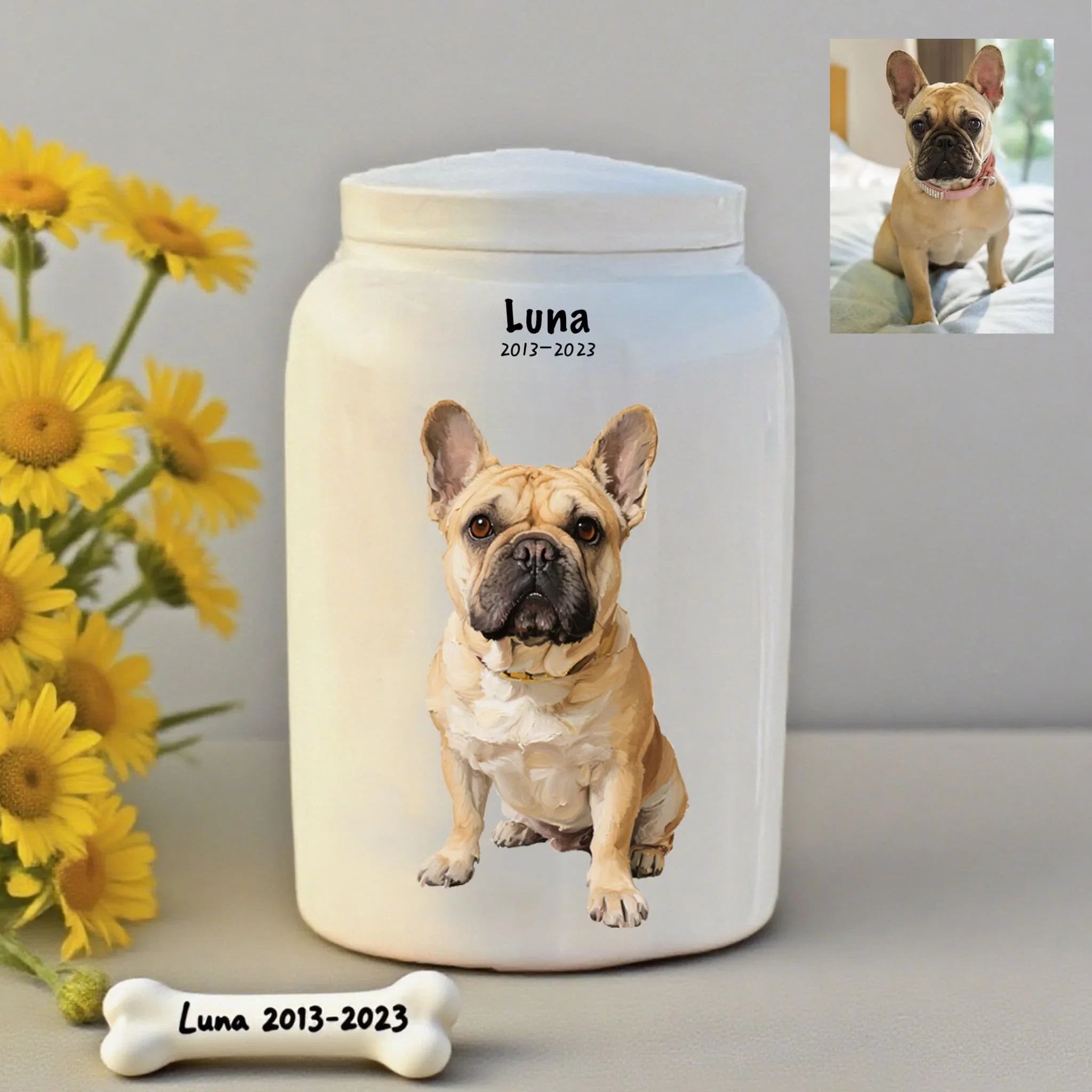 Ceramic Pet Urn for Dogs and Cats – Cremation Memorial Keepsake