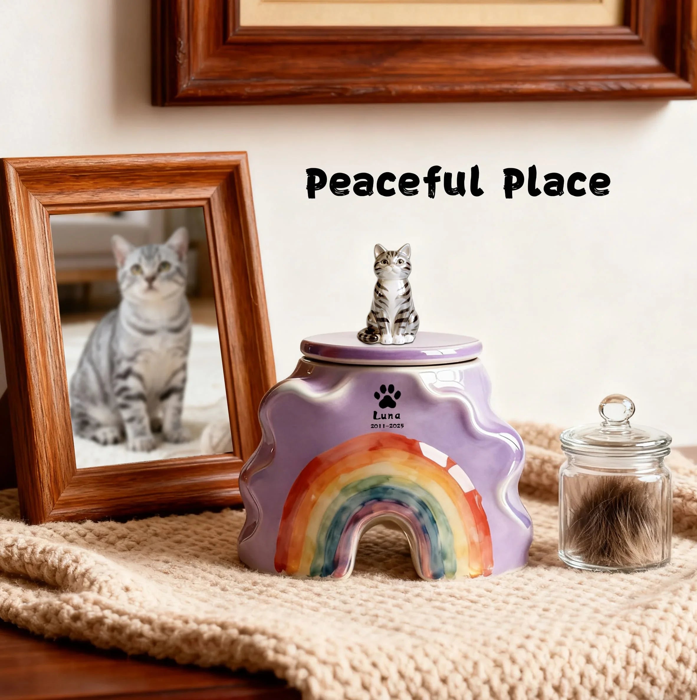 Custom Dog Urns for Ashes with Paw Print, Name & Date — Handcrafted Memorials