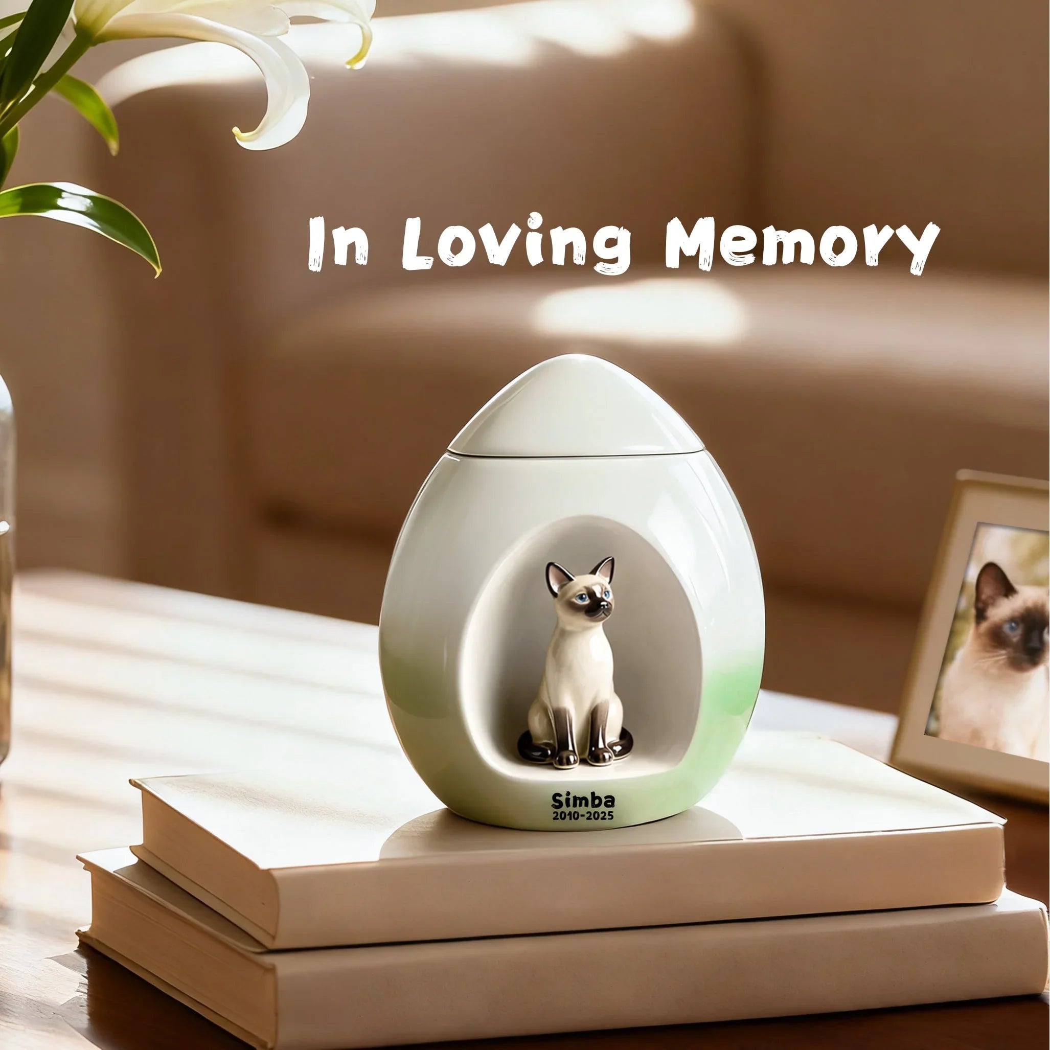 Personalized Ceramic Dog Urn for Ashes – Custom Pet Urn with Handcrafted Portrait (From Your Photo), Name & Date | Memorial Keepsake for Your Loved Dog