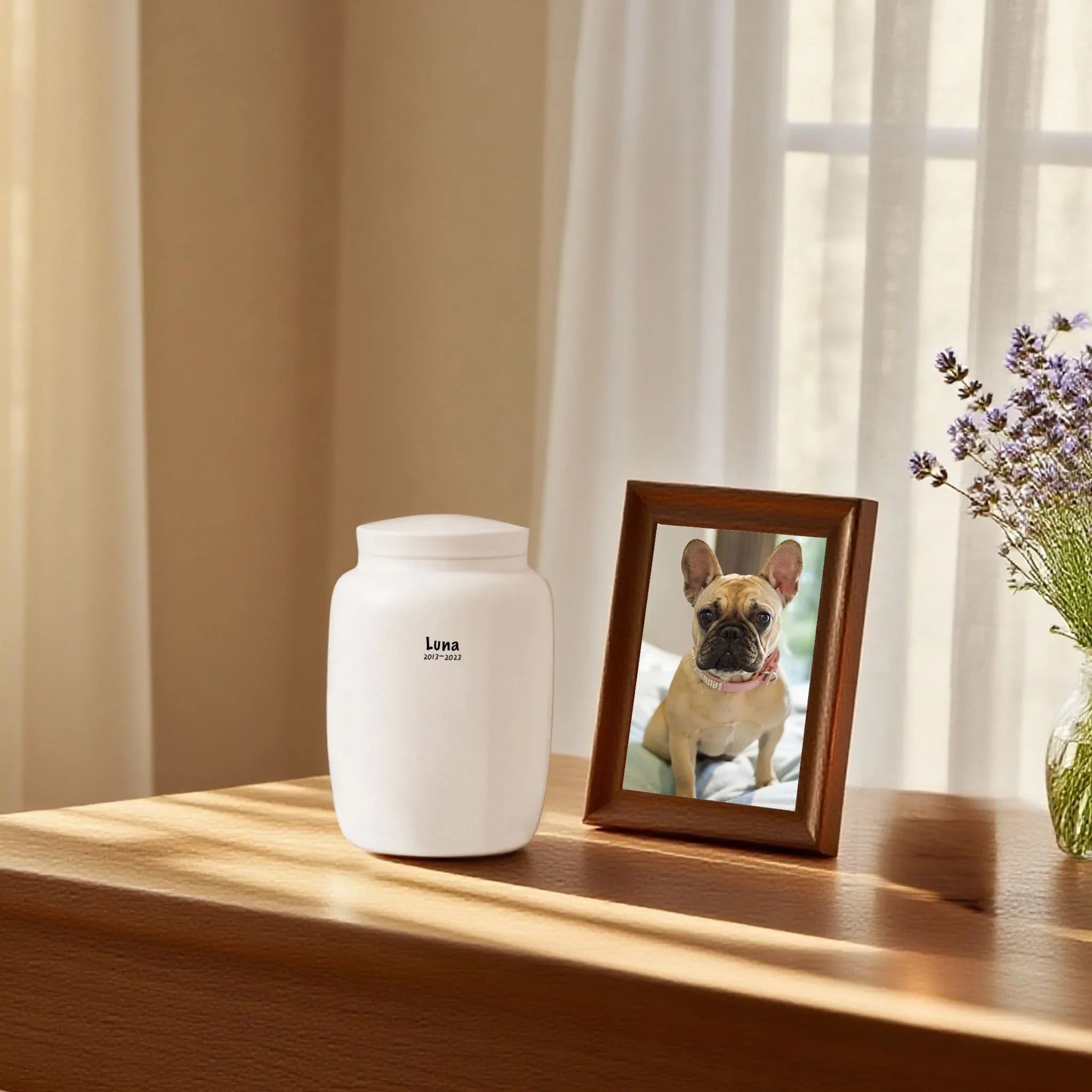 Ceramic Pet Urn for Dogs and Cats – Cremation Memorial Keepsake