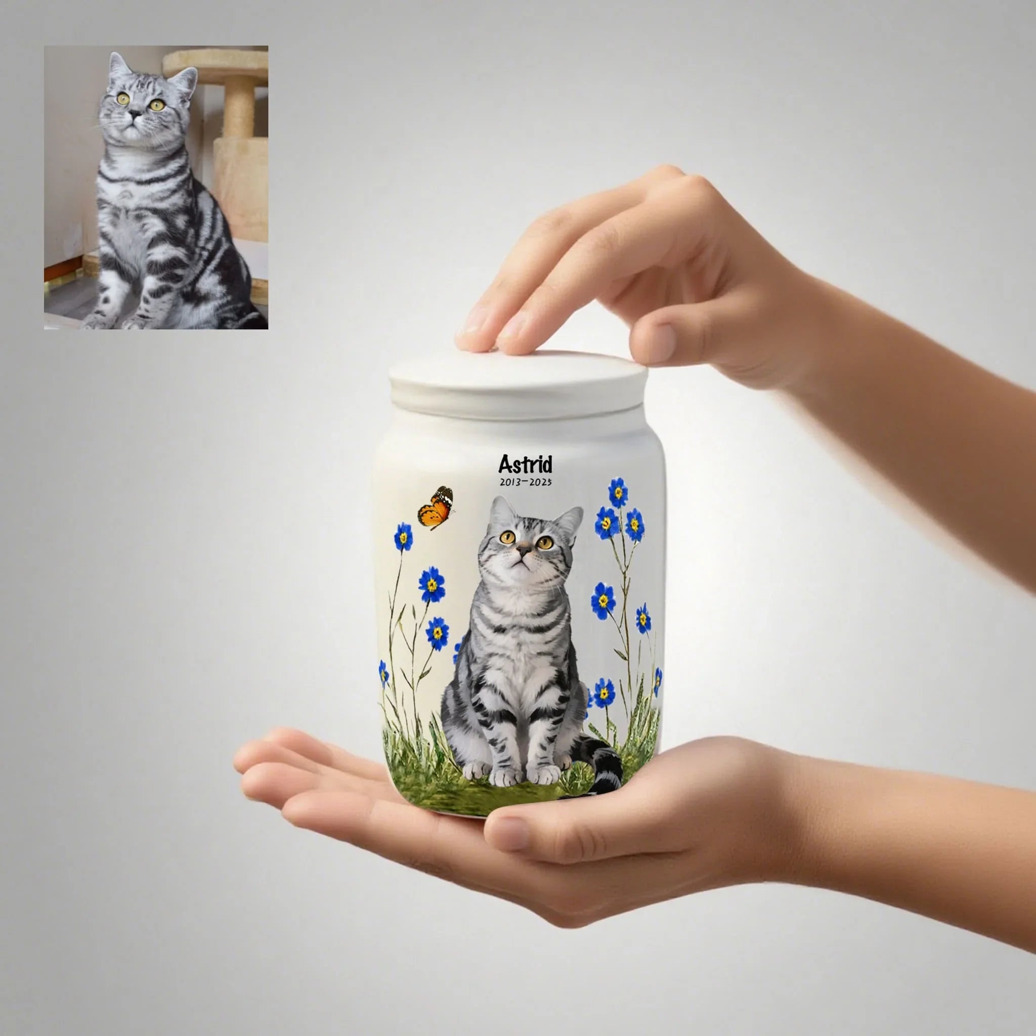 Ceramic Pet Urn for Dogs and Cats – Cremation Memorial Keepsake